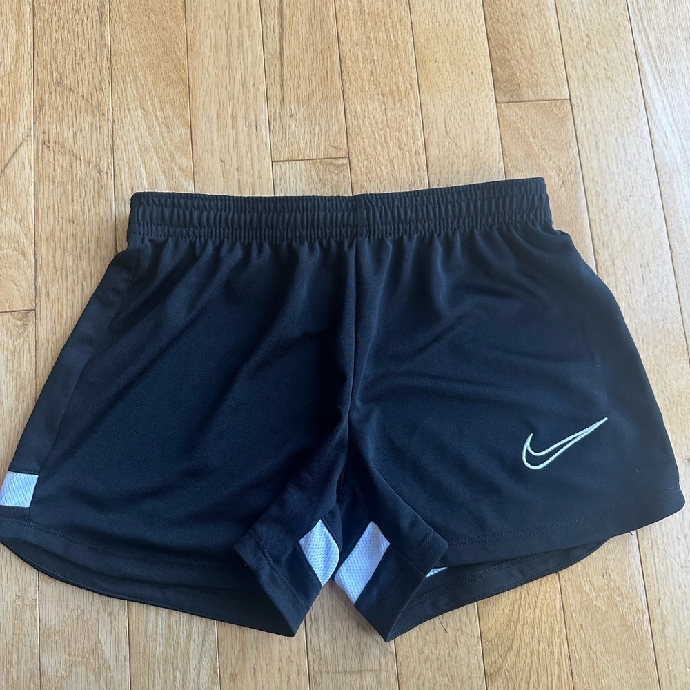 Nike Black Athletic Shorts with White Swoosh